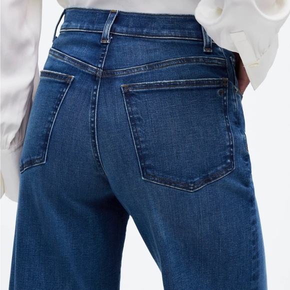 Madewell Pelion dark wash Flared Wide-Leg Crop Jeans - Picture 5 of 6